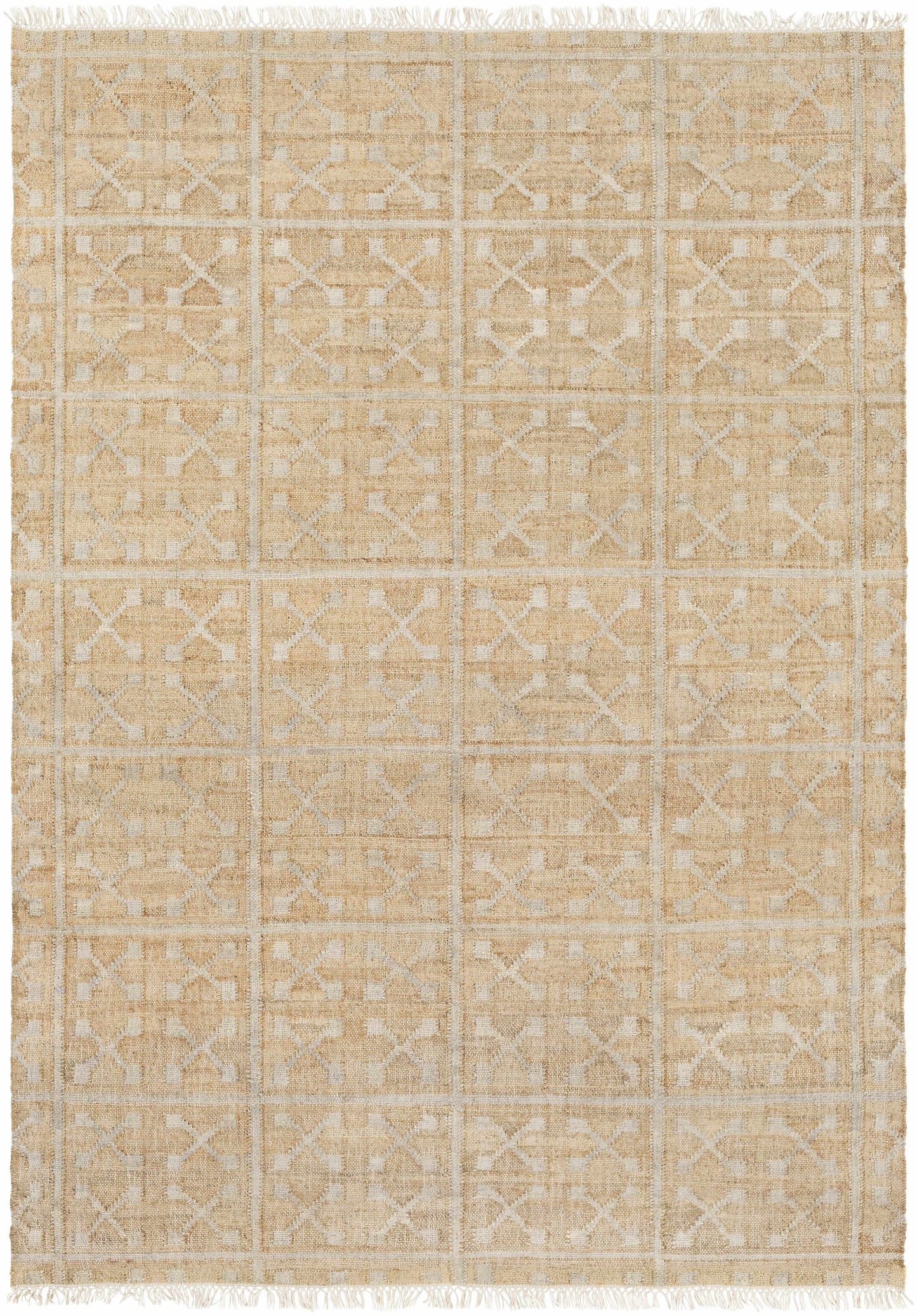 Boutique Rugs Rugs 5' x 7'6" Rectangle Rice Handcrafted Fringed Jute Carpet Rice Handcrafted Fringed Jute Carpet