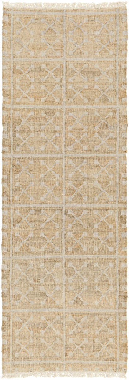 Boutique Rugs Rugs 2'6" x 8' Runner Rice Handcrafted Fringed Jute Carpet Rice Handcrafted Fringed Jute Carpet