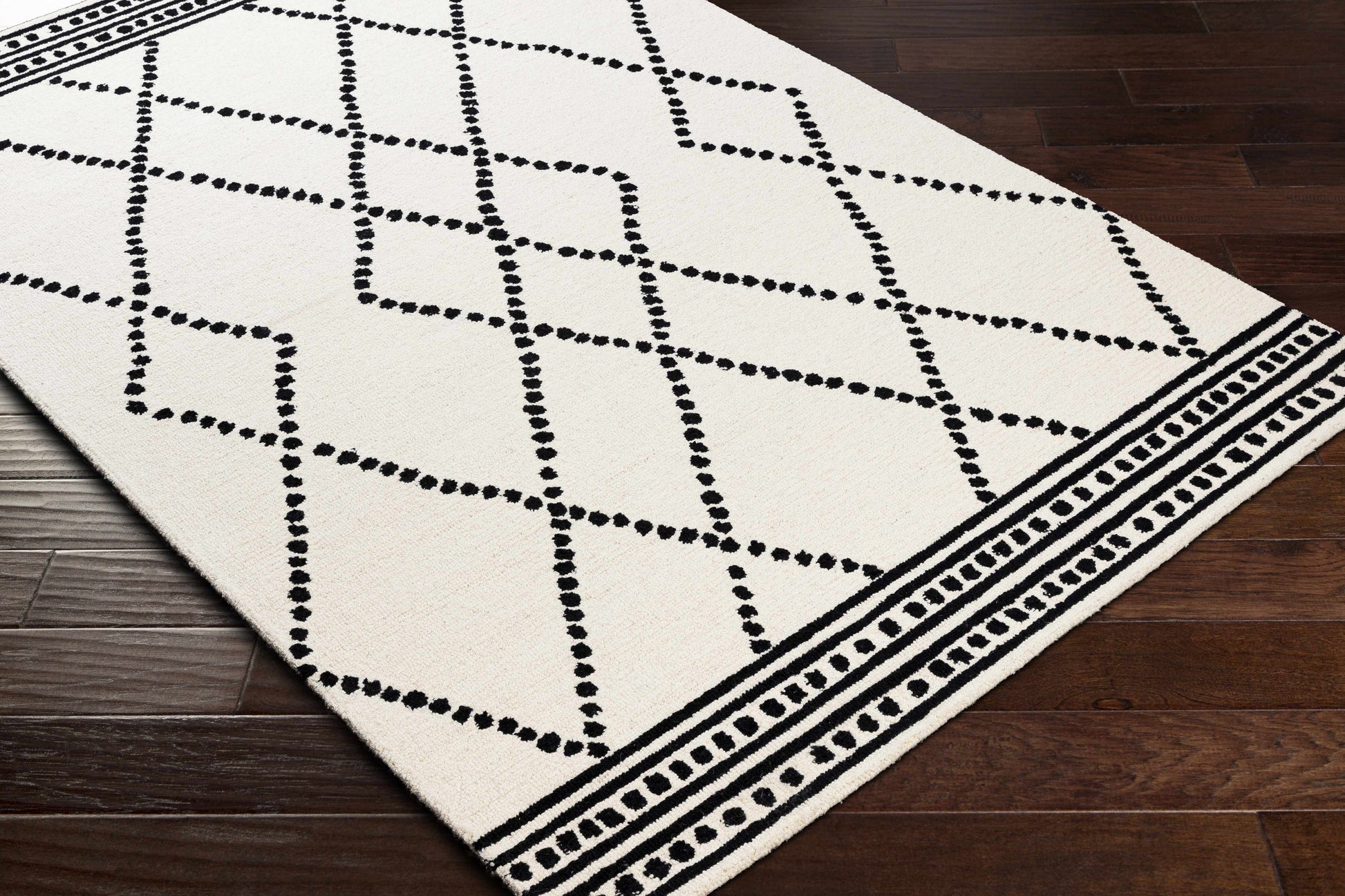 Kochi Zara Geometric Cream Wool Rug – RugsDirect