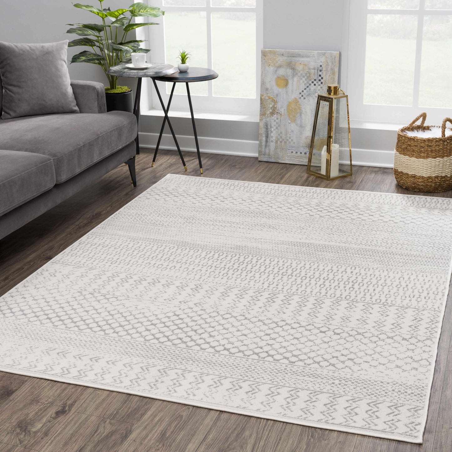 Boutique Rugs Rugs Tigri Aztec Ivory & Gray 2318 Area Rug