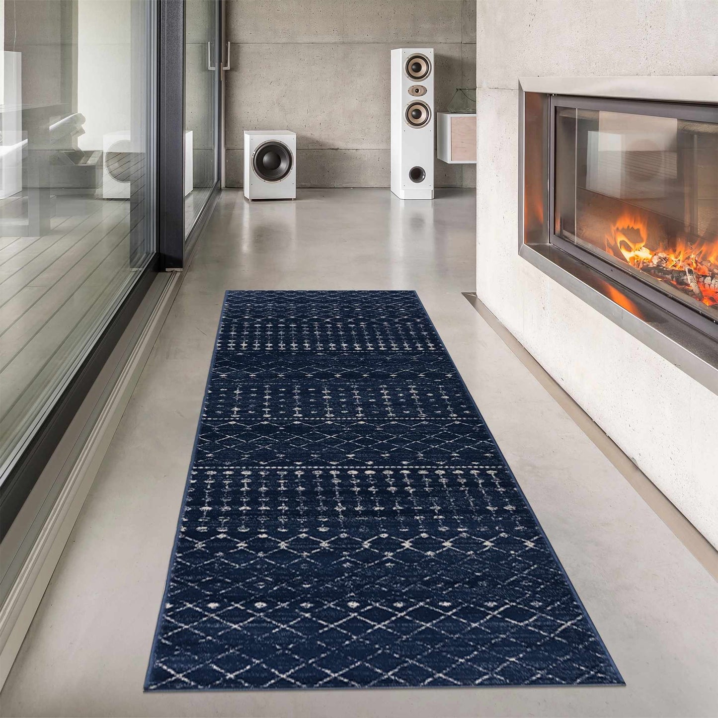 Boutique Rugs Rugs 2'7" x 12' Runner Tigrican Navy 2335 Area Rug