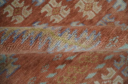 Rust, Beige and Blue Hand knotted Traditional Multi Size Oriental wool Area Rug.
