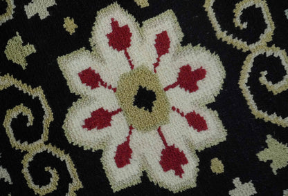 Rust, Ivory, Black and Beige Hand Knotted Traditional Heriz Multi Size wool area Rug.