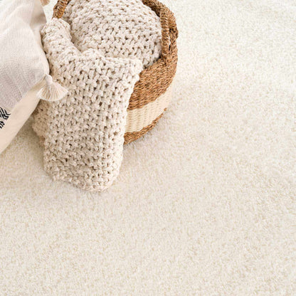 Crevalo Cream Subtle Wavy Abstract Modern Minimalist Polyester Machine Woven Area Rug