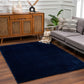 Heavenly Solid Navy Plush Rug.