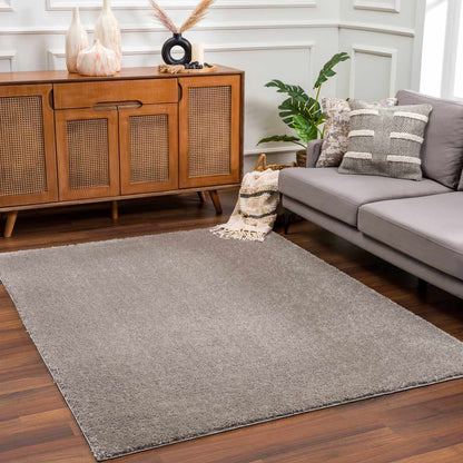 Charven Charcoal Subtle Wavy Abstract Modern Minimalist Polyester Machine Woven Area Rug