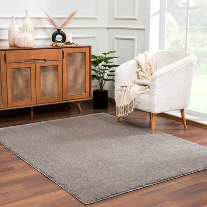 Charven Charcoal Subtle Wavy Abstract Modern Minimalist Polyester Machine Woven Area Rug