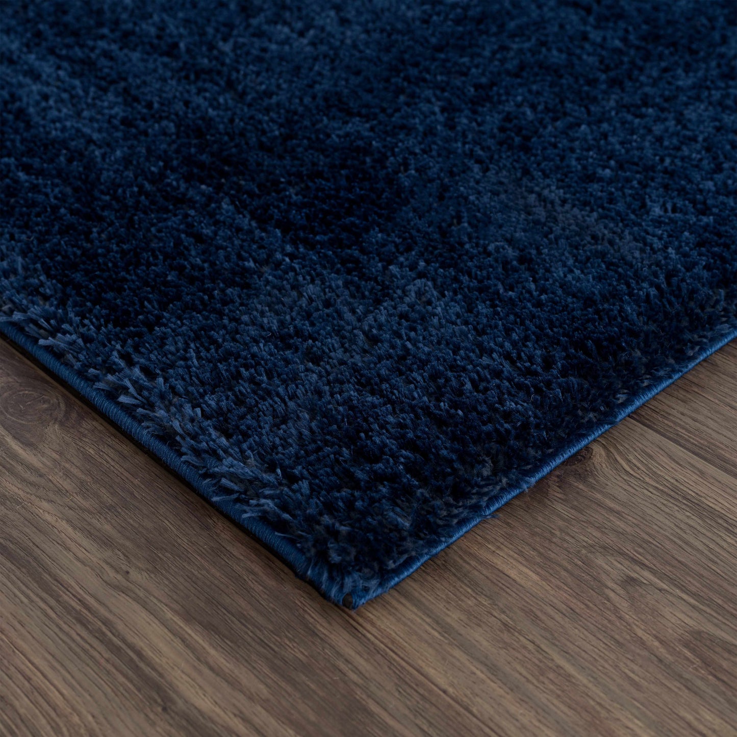 Heavenly Solid Navy Plush Rug.