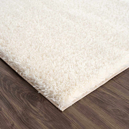Crevalo Cream Subtle Wavy Abstract Modern Minimalist Polyester Machine Woven Area Rug