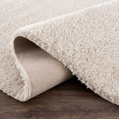 Velora Light Beige Wavy Abstract Modern Minimalist Polyester Machine Woven Area Rug