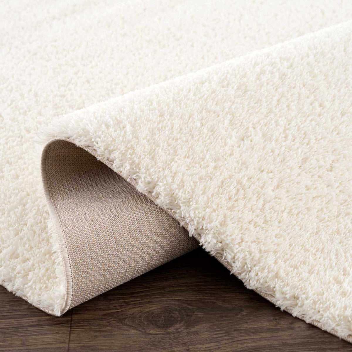 Crevalo Cream Subtle Wavy Abstract Modern Minimalist Polyester Machine Woven Area Rug