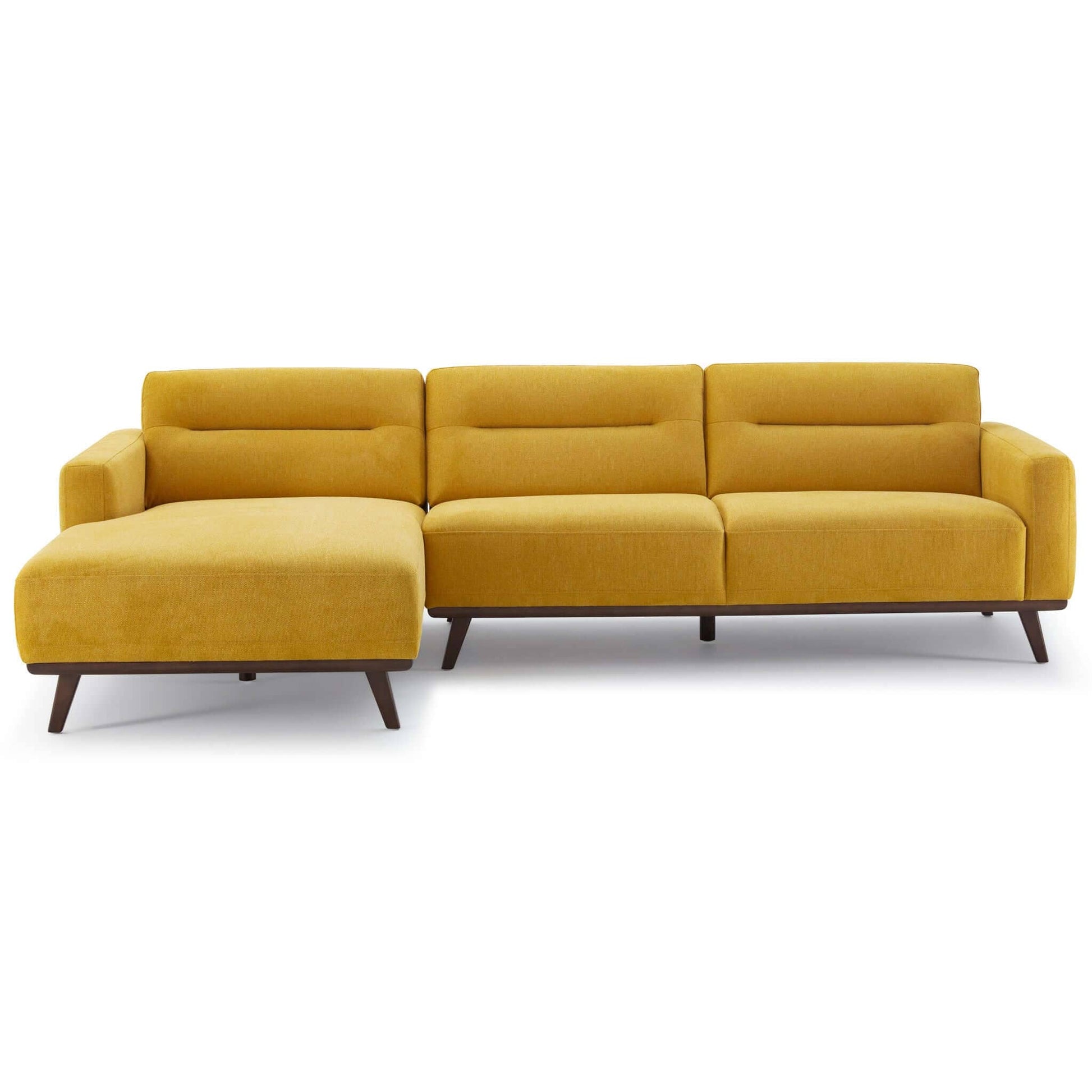 Ashcroft Furniture Co Sectional Sofas Left-Sectional Ella L-Shaped Dark Yellow Linen Left Sectional Couch