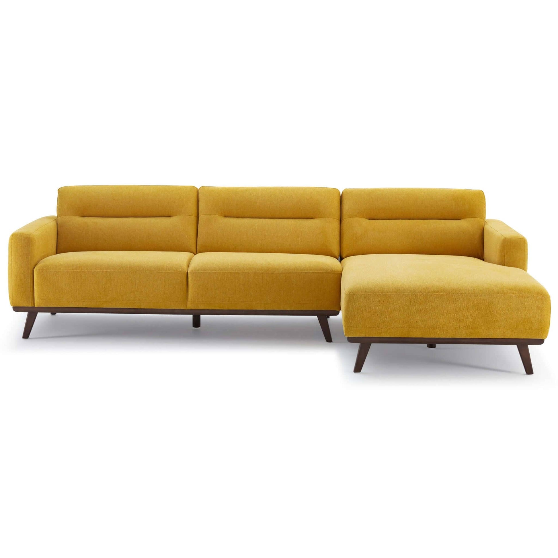 Ashcroft Furniture Co Sectional Sofas Rigt-Sectional Ella L-Shaped Dark Yellow Linen Left Sectional Couch