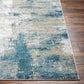 Duval Blue Abstract Area Rug.