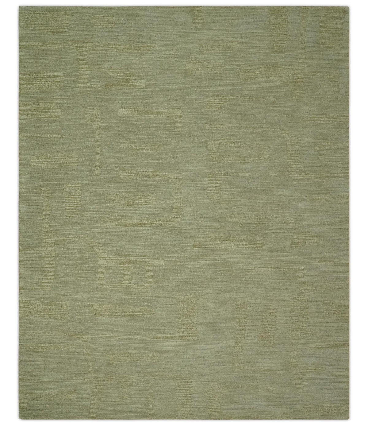 Shades Of Olive Modern Abstract Hand Tufted Custom Made wool rug.