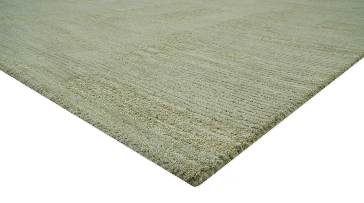 Shades Of Olive Modern Abstract Hand Tufted Custom Made wool rug.