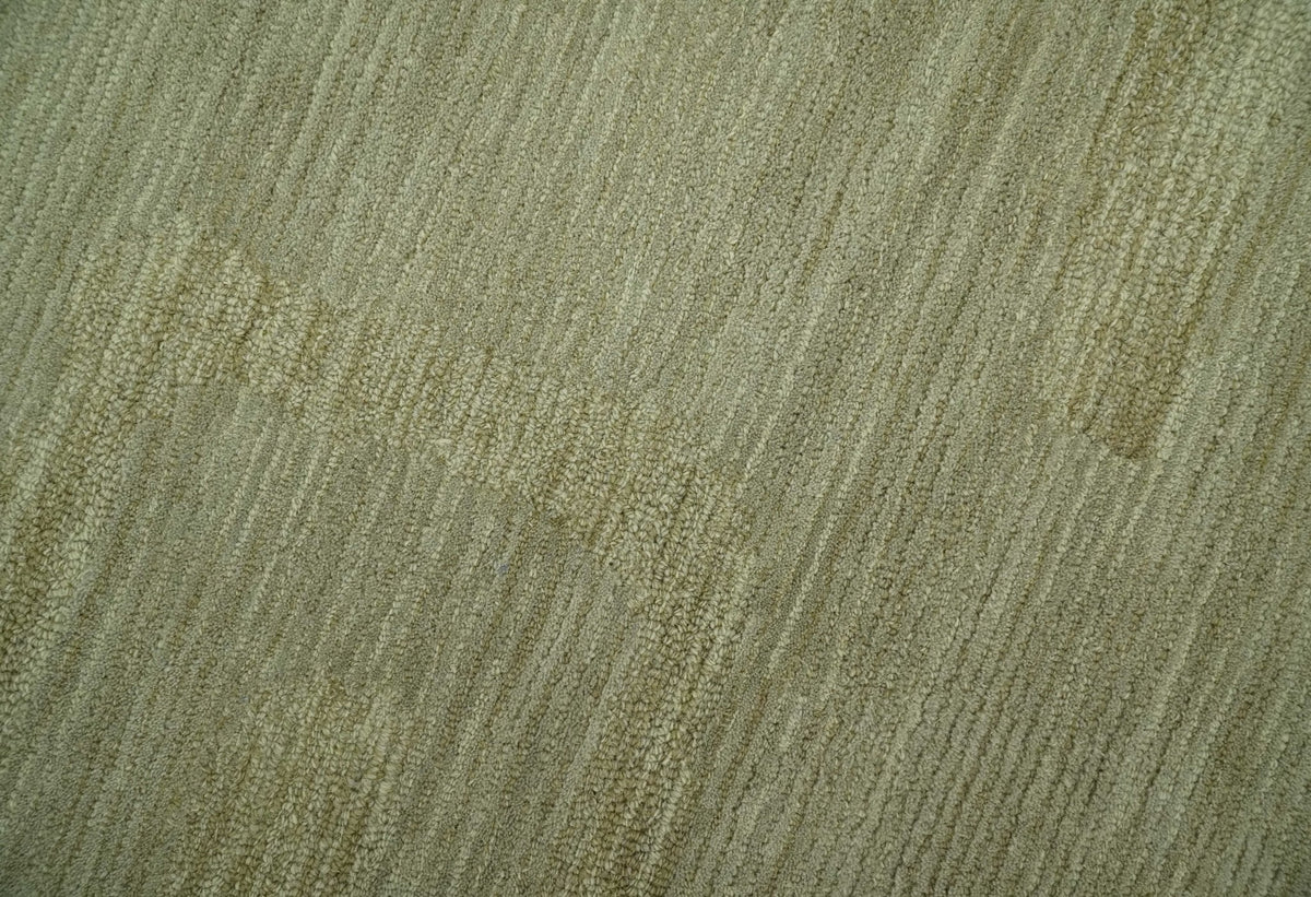 Shades Of Olive Modern Abstract Hand Tufted Custom Made wool rug.