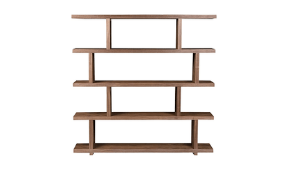 Moe's Home Collection Shelf Miri Large Shelf Brown Organic Bookshelf Slab with Glass Shelves