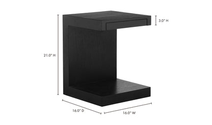 Moe's Home Collection Side Table ZIO SIDETABLE BLACK OAK ZIO SIDETABLE BLACK OAK