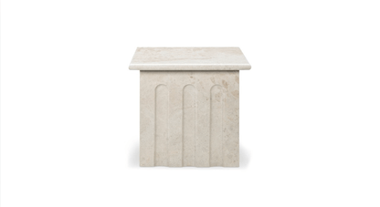 Moe's Home Collection Side Tables FORUM SIDE TABLE COSMOS BEIGE MARBLE FORUM SIDE TABLE COSMOS BEIGE MARBLE
