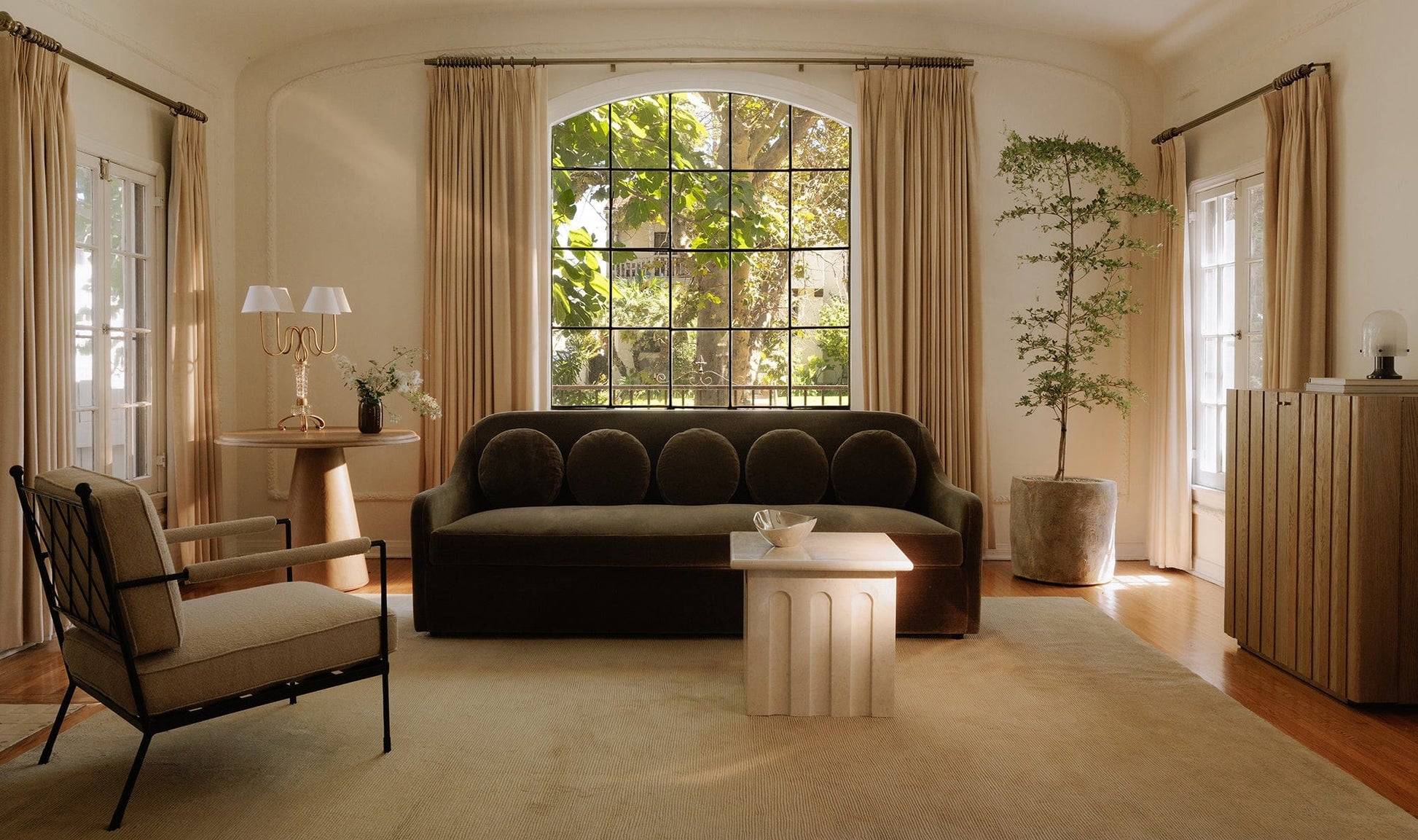 Moe's Home Collection Side Tables Forum Side Table Cream Marble Forum Side Table Cream Marble