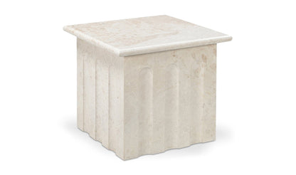 Moe's Home Collection Side Tables Forum Side Table Cream Marble Forum Side Table Cream Marble