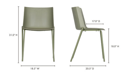 Moe's SILLA OUTDOOR DINING CHAIR- SET OF TWO (BLACK)