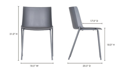 Moe's SILLA OUTDOOR DINING CHAIR- SET OF TWO (BLACK)