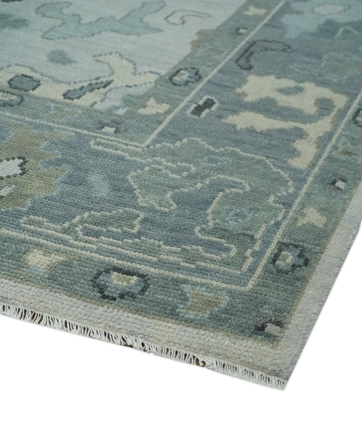 Silver and Gray Hand knotted Traditional Oushak Multi Size wool Area Rug.