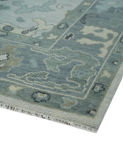 Silver and Gray Hand knotted Traditional Oushak Multi Size wool Area Rug.