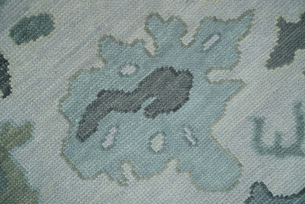 Silver and Gray Hand knotted Traditional Oushak Multi Size wool Area Rug.