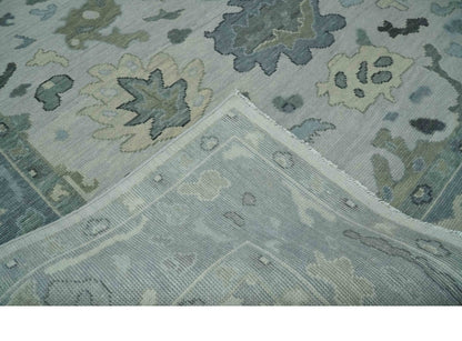 Silver and Gray Hand knotted Traditional Oushak Multi Size wool Area Rug.