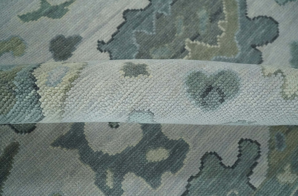 Silver and Gray Hand knotted Traditional Oushak Multi Size wool Area Rug.