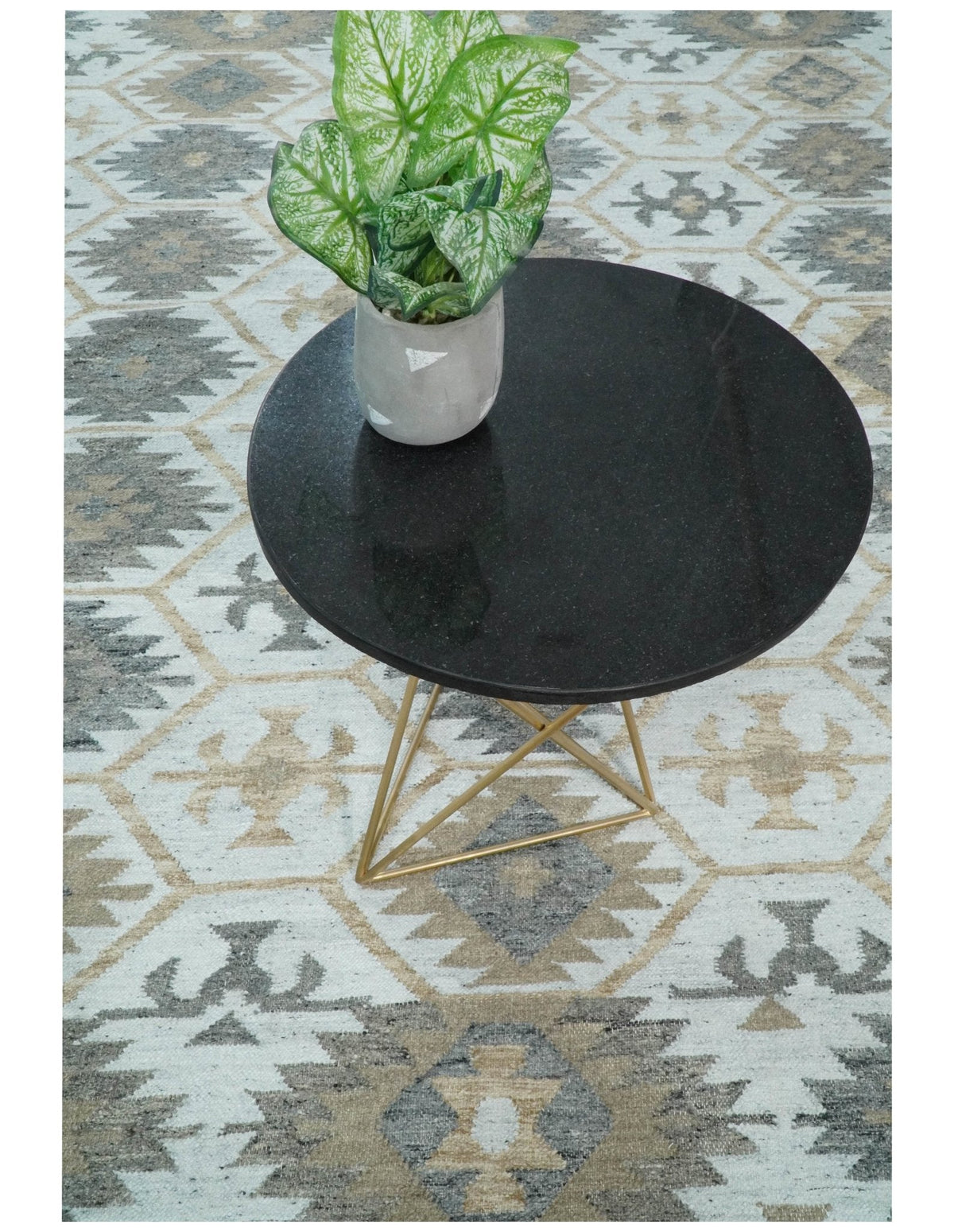 Ivory And Beige Modern Style Fine Wool and Viscose Rug.