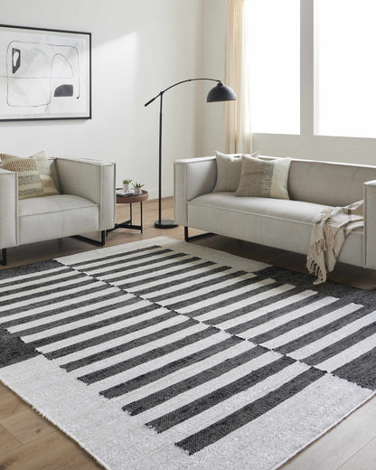 Soren Black&White Jute Area Rug.