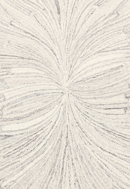 Snow Bloom Beige Hand Tufted 5x7 Wool Area Rug