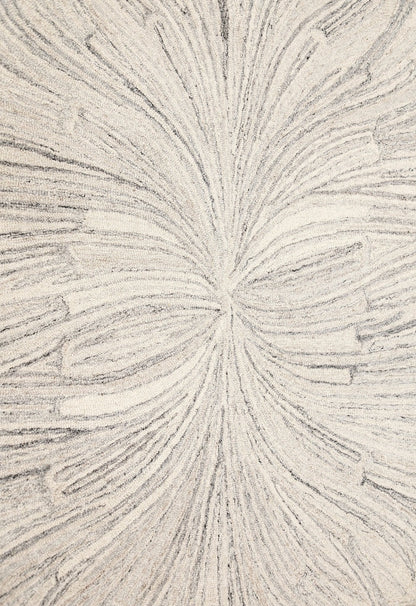 Snow Bloom Beige Hand Tufted 5x7 Wool Area Rug