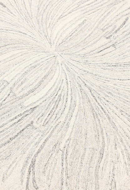 Snow Bloom Beige Hand Tufted 5x7 Wool Area Rug