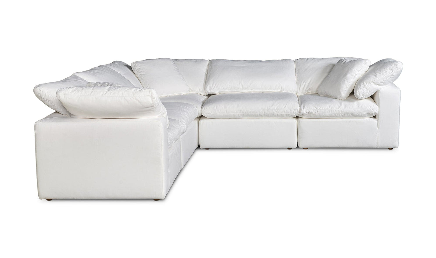 Moe's Home Collection Sofas Clay Classic L-Shaped Modular Sectional Cream White Clay Classic L-Shaped Modular Sectional Cream White