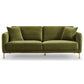 Ashcroft Furniture Co Sofas Dameron Mid Century Modern Olive Green Velvet Sofa