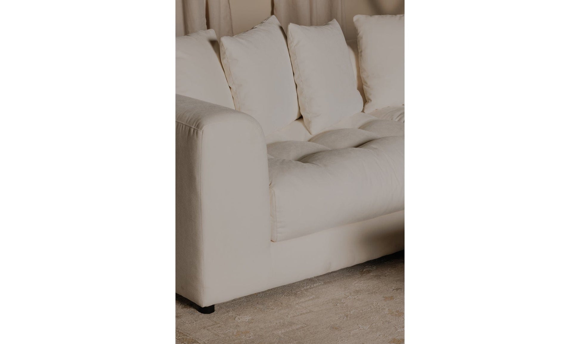 Moe's Home Collection Sofas Davie Sofa Warm White Davie Sofa Warm White