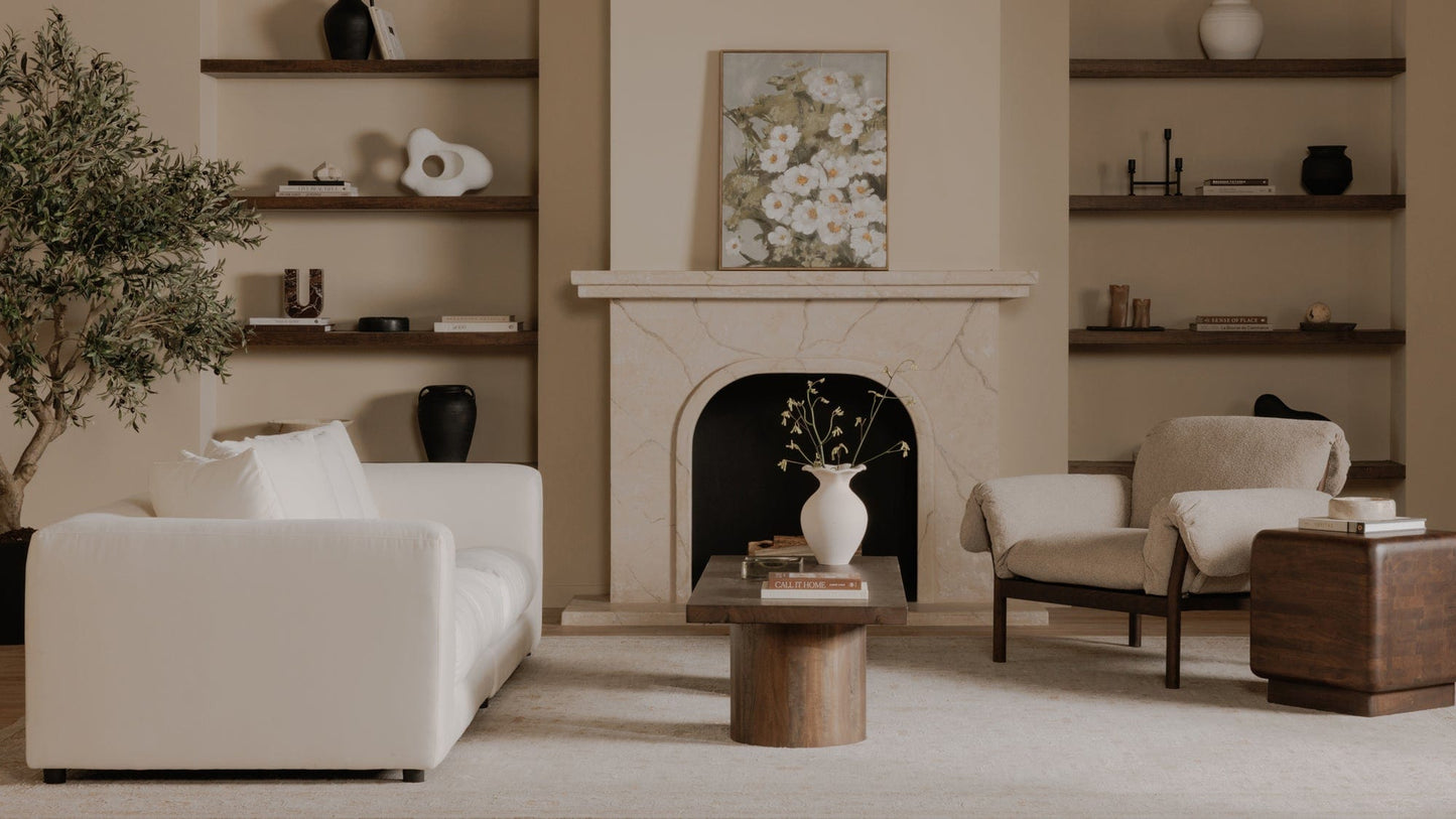 Moe's Home Collection Sofas Davie Sofa Warm White Davie Sofa Warm White