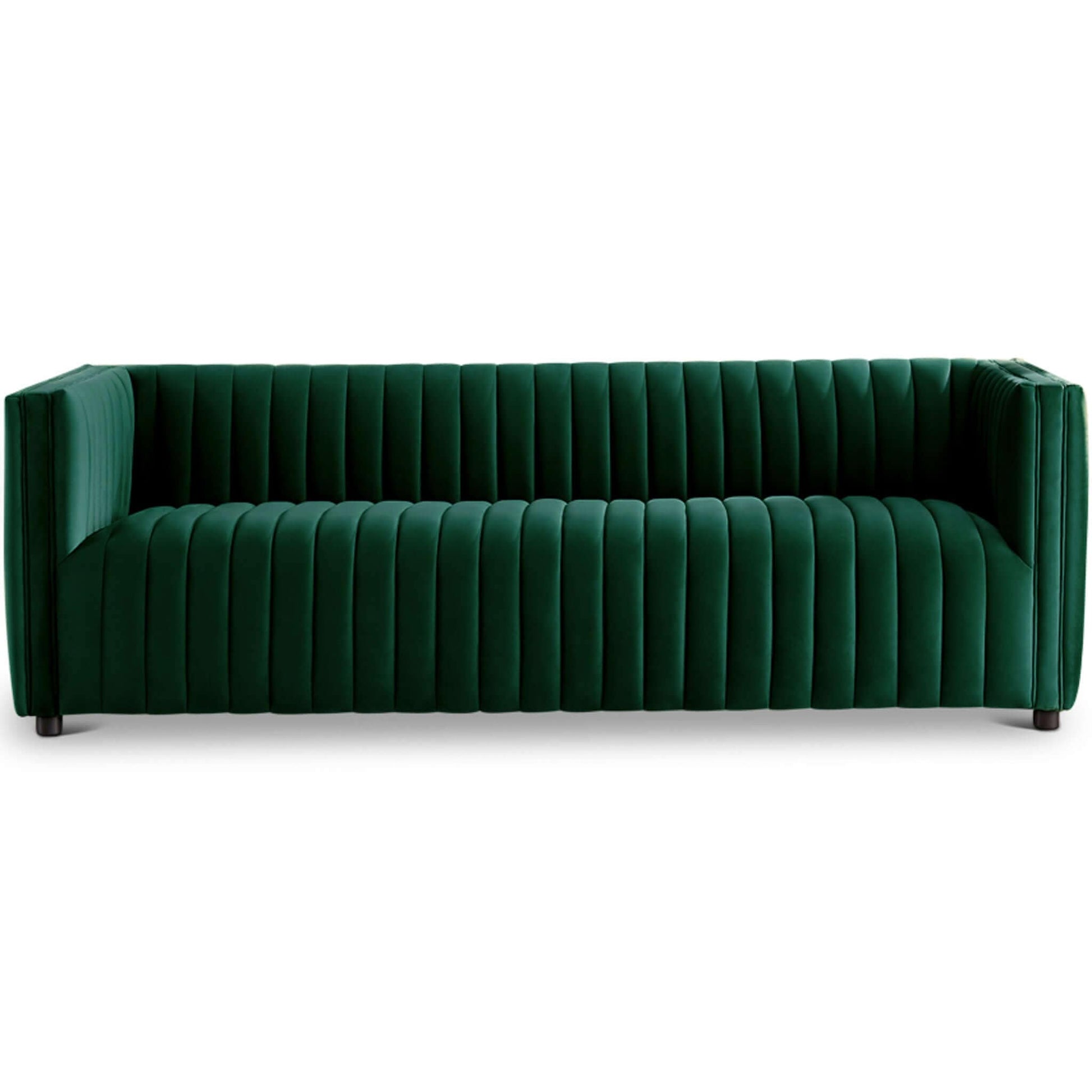 Ashcroft Furniture Co Sofas Green Velvet Dominic Channel Tufted Velvet Sofa