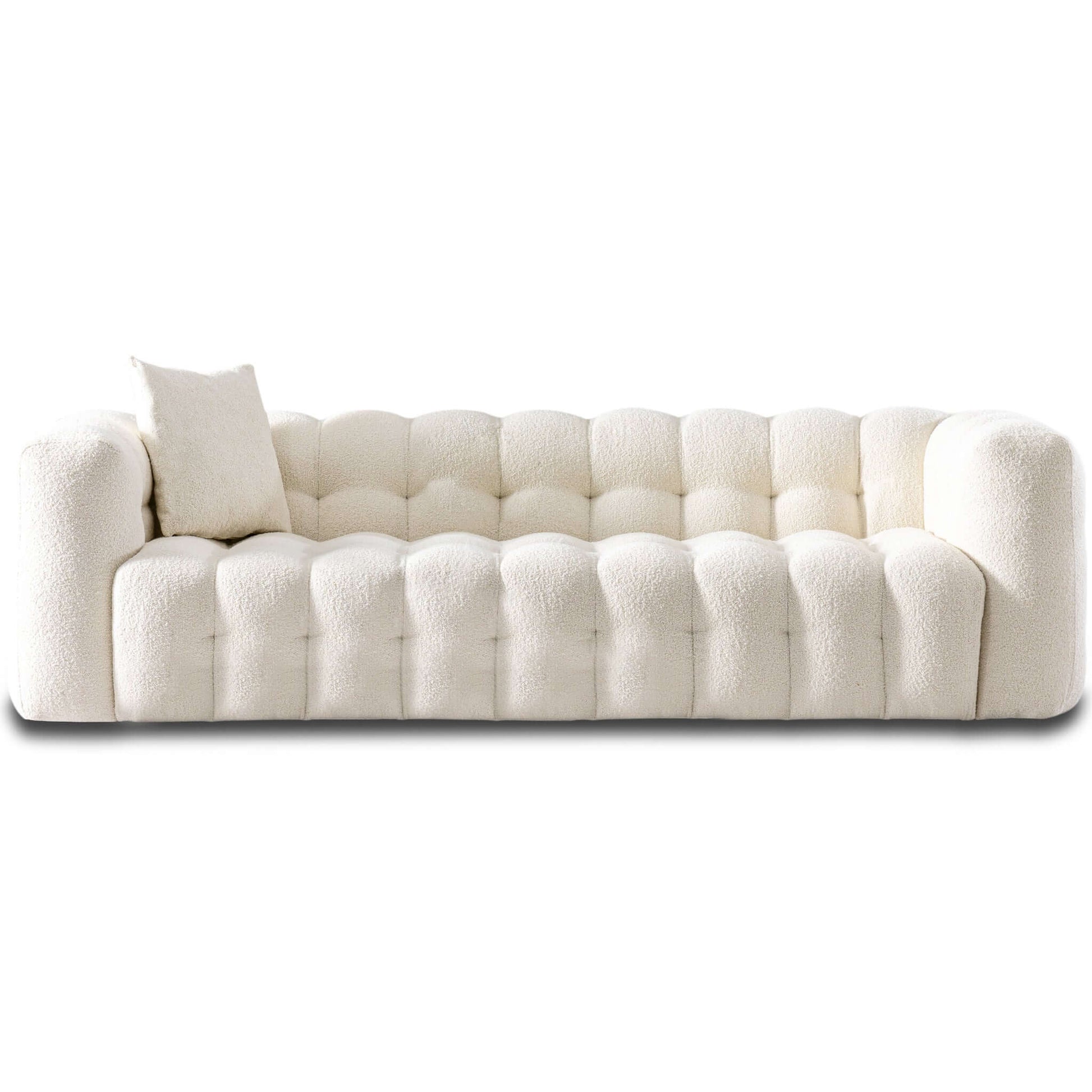 Ashcroft Furniture Co Sofas Cream Eden Modern Tufted Chesterfield Boucle Fabric Sofa