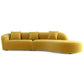 Ashcroft Furniture Co Sofas 126" / Dark Yellow Velvet Elijah Japandi Style Curvy Sectional Sofa