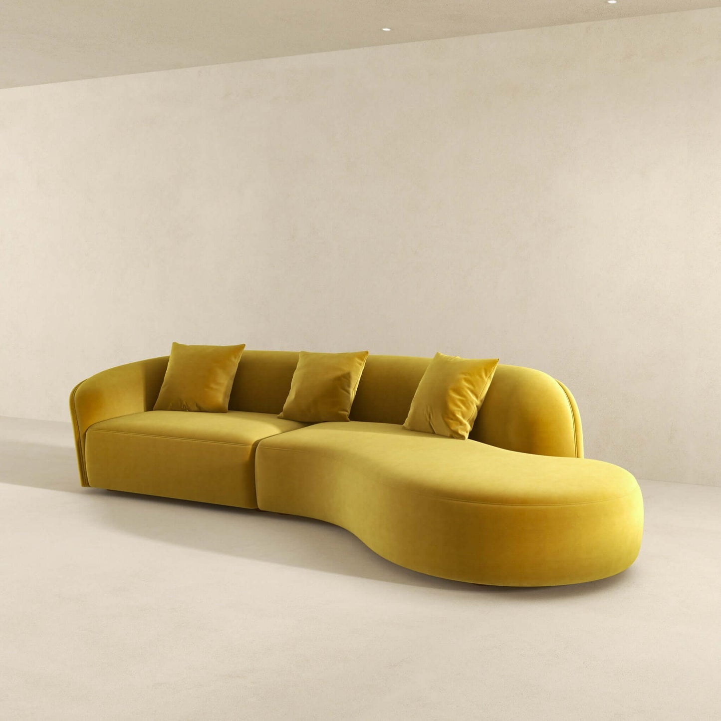 Ashcroft Furniture Co Sofas Elijah Japandi Style Curvy Sectional Sofa