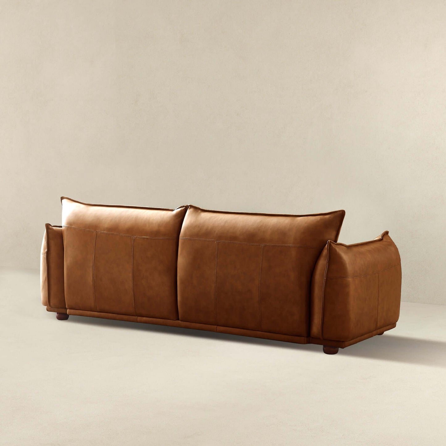 Ashcroft Furniture Co Sofas Emma Mid Century Modern Luxury Cognac Leather Sofa
