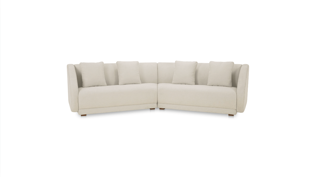 Moe's Home Collection Sofas Fraser 2 Piece Modular Sofa White Fraser 2 Piece Modular Sofa White