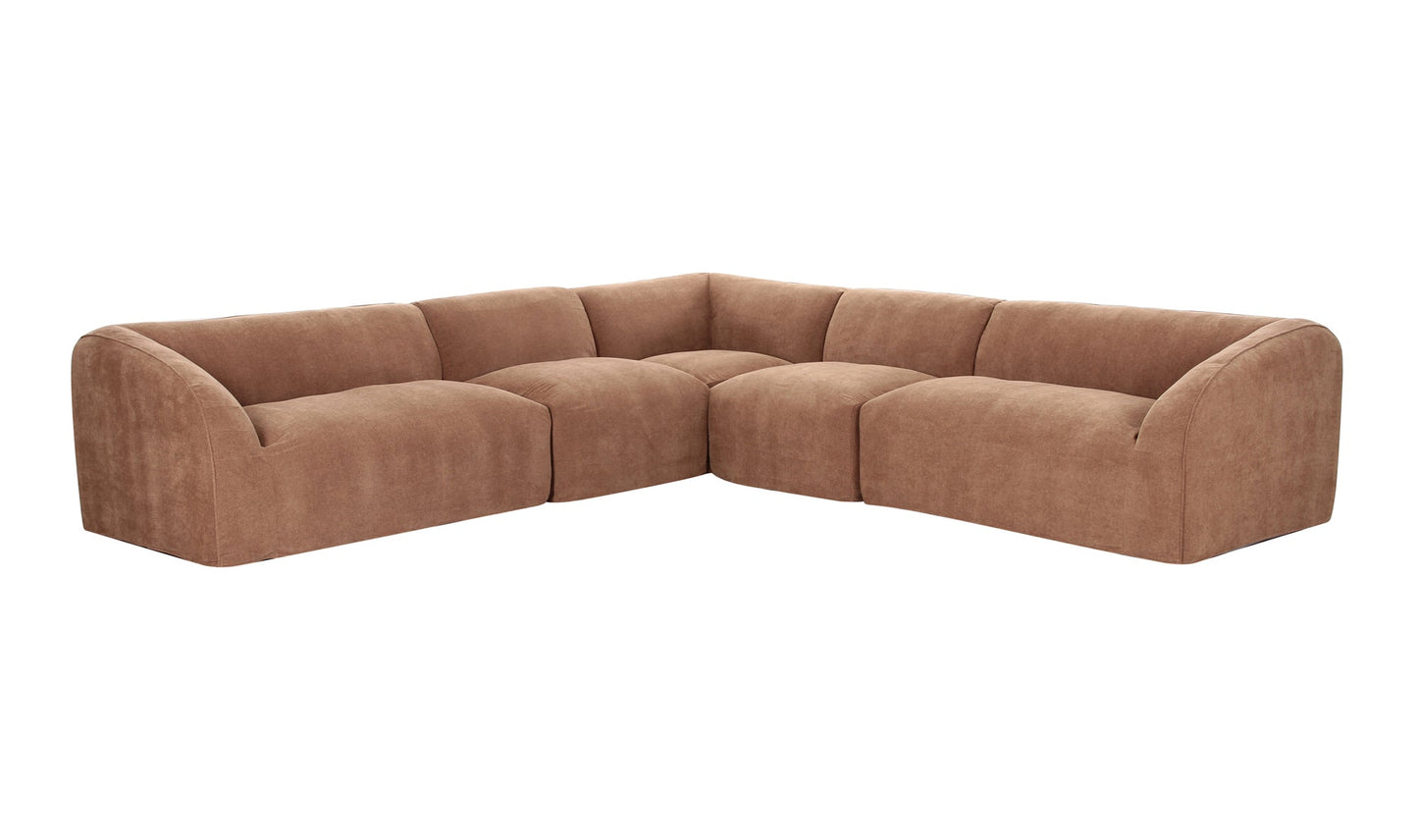 Moe's Home Collection Sofas Isla Classic L Modular Sectional Mocha Isla Classic L Modular Sectional Mocha