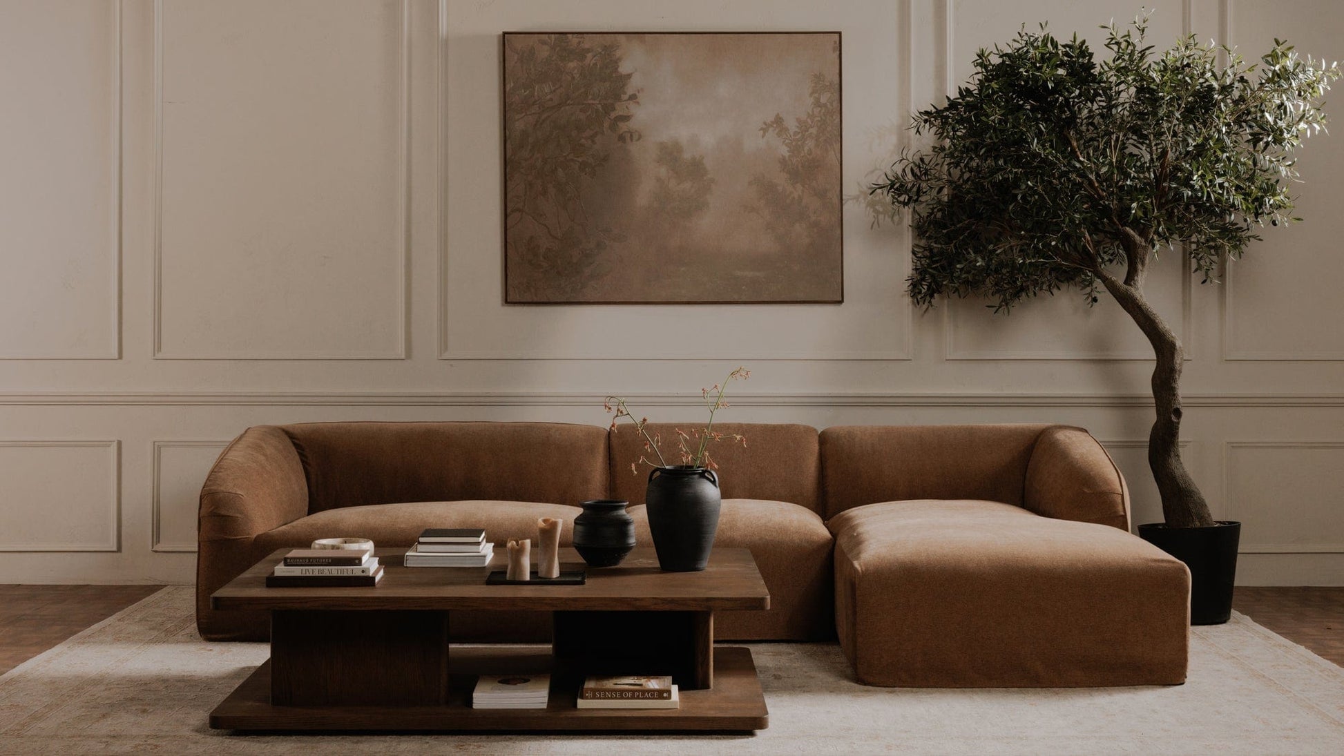 Moe's Home Collection Sofas Isla Classic L Modular Sectional Mocha Isla Classic L Modular Sectional Mocha